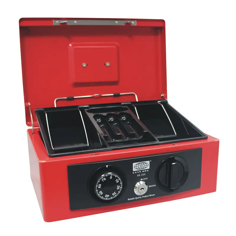 caja de efectivo con doble cerradura